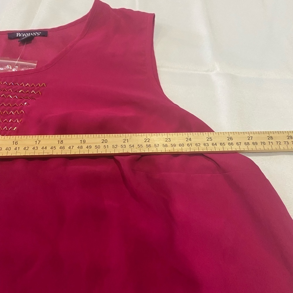 Romans women plus size pink tank top scoop neck 30W - Picture 5 of 9